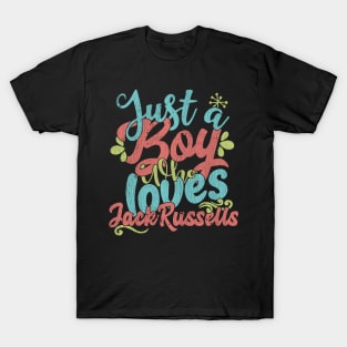 Just A Boy Who Loves Jack Russells dog Gift graphic T-Shirt